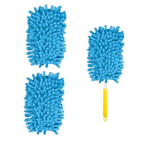 2pcs Duster Refills, Microfiber Dusters Heavy Duty Refills 360 Ceiling Fan Duster Replacements Reusable Hand Dusters for Cleaning (Blue) - color: Blue