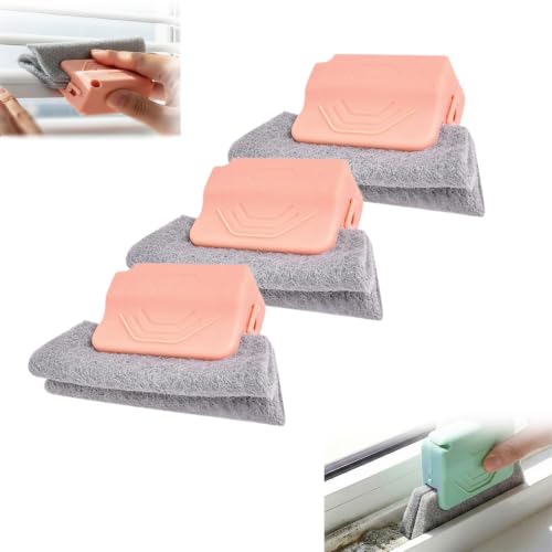 Magic Window Track Cleaner, 2026 New Handheld Window Groove Cleaning Brush Tool Set, Cleaner Brushes for Window lides Gaps Tile Lines Shutter Slats Car Vents & Narrow Gaps (3, Pink) - color: Pink