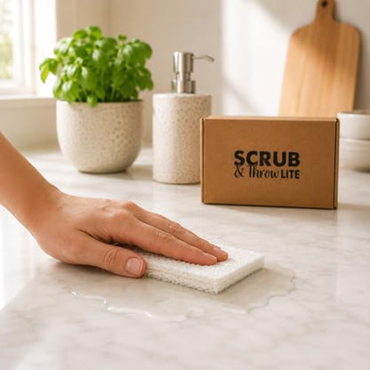 Scrub & Throw Cellulose Sponges, Natural, Plastic-Free, Non-Scratch, for Kitchen, Dishes, Pots and Cleaning, Plant-Based, Plastic-Free, Eco-Friendly, Biodegradable, 15 Pack