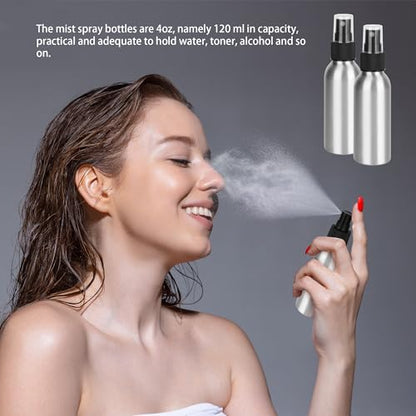 20 Pack Aluminum Spray Bottles 4 oz Small Refillable Spray Bottles Bulk Fine Mist Empty Sprays Bottle for Travel, Essential Oils, Sliver - color: Silver