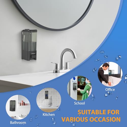 Manual Soap Dispenser, 17oz/500ml Wall Mount Soap Pump, Large Capacity Kitchen Bathroom Hand Soap Dispenser, Commercial Refillable Shampoo Shower Gel Lotion Dispenser, Black - color: Black 500ml