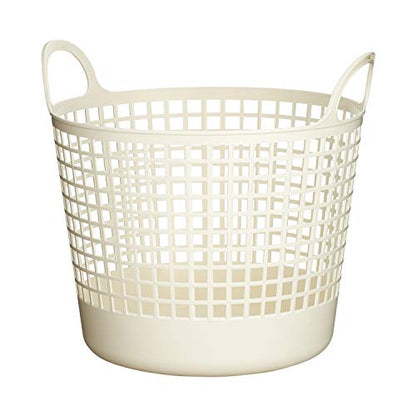 like-it SCB -1 Laundry Storage, Round Basket with Handle, Laundry Basket, Approx. Width 16.1 inches (41 cm), Depth 14.6 inches (37 cm), Height 14.8 inches (37.5 cm), White, Made in Japan - color: White, size: 25ℓ, style: Round