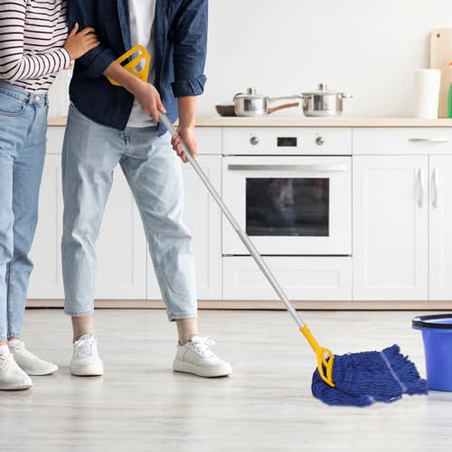 3 Pack Heavy Mop Replacement Head,Commercial Industrial Grade Blue Cotton Ring Heads，for Heavy Commercial Industrial Residential Areas -Blue Cotton Looped Replace Mop Head (Deep Blue) - color: Deep Blue