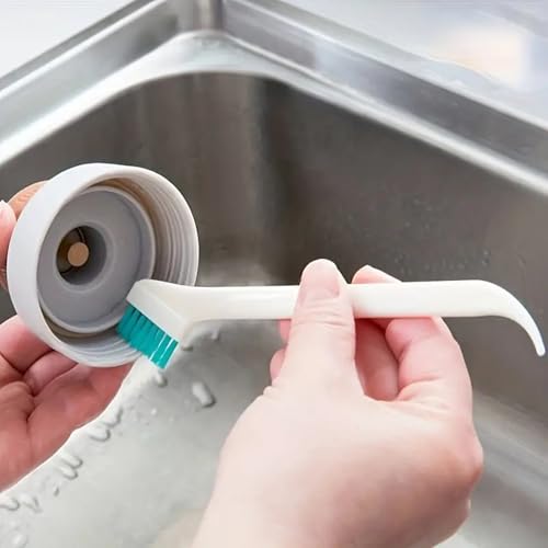 2PCS Multi-Purpose Kitchen Gap Cleaning Brushes, Creative Crevice Brush for Bottle Caps & Cup Lids, Small Spiral Detail Scrubber for Tight Spaces, Grooves and Threads, Manual Deep Cleaner