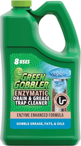 Green Gobbler Enzyme Drain Cleaner | Controls Foul Odors & Breaks Down Grease, Paper, Fat & Oil in Sewer Lines, Septic Tanks & Grease Traps | 1 Gallon - size: 1 Gallon