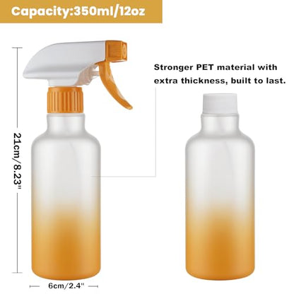 Plastic Spray Bottles 12oz 2 Pack Adjustable Mist/Stream Spraying Heavy Duty Square Water Spray Bottles for Hair, Cleaning Solutions, Plants，Essential Oils (Yellow) - color: Yellow
