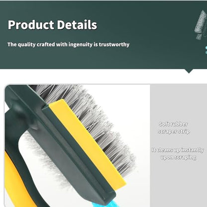 Multi-Purpose Bathroom and Window Groove Cleaning Brush, Ergonomic Handle with Stiff Bristles for Deep Cleaning, Yellow Green - color: Yellow Green