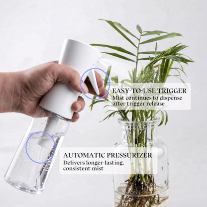 3 Pack White Continuous Spray Bottle Atomizing Mister for Hair,Plants,Cleaning,Travel Fine Mist Water Spray Bottles for Styling,Refillable Empty Spray Bottles Black&Transparent (200ml) - color: C