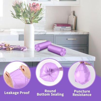 Small Trash Bags 1.2-Gallon: Bathroom Trash Bags 4.5L Small Garbage Bags for Bathroom Bedroom Office - (Purple, 120 Counts) - color: 1.2Gal-Purple-120pcs