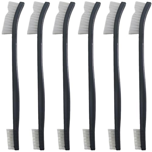 6 Pack Miaozhun Double-Ended Gun Cleaning Brush, 7 Inch White Nylon Bristle Brushes, Gun Cleaning Supplies Kit, All Purpose Crevice and Detail Cleaning Brushes - color: White Nylon Brush-6pack