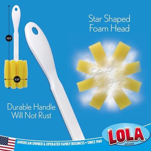 LOLA Glass & Jar Sponge Brush, Star Shaped, 6 Pack, Foam Material, Dishwasher Safe, Non-Scratch, Perfect for Glasses, Mugs, Bottles - size: 6 Pack