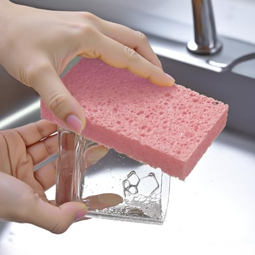 Non-Scratch Scrub Sponge for Kitchen Cleaning, Heavy-Duty Dish Scrub Pad for Pots & Pans, Reusable All-Purpose Cleaning Pad for Household Use - color: Pink, size: 11X7X0.2