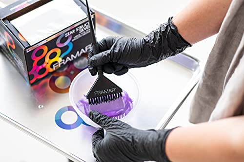 FRAMAR Powder Free Nitrile Gloves Medium – 12 INCH Black Gloves Disposable Latex Free, Guantes De Nitrile, For Hair Dye, Cleaning, Tattoo – Extra Durable & Resistant – 100 Pack - size: Medium (Pack of 100)