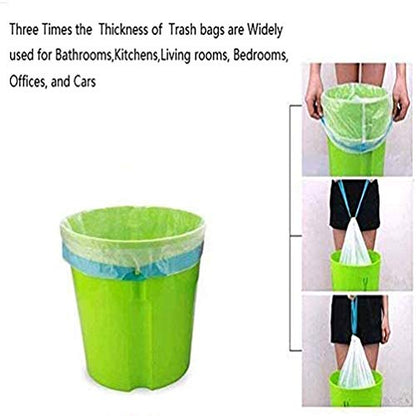 Small Trash Bag, 2.6 Gallon Garbage Bags Bathroom Trash can Liners for Bedroom Home Kitchen 80 Counts,2 Gallon Trash Bag with Blue Drawstring, White Bags - style: 2.6 gallon