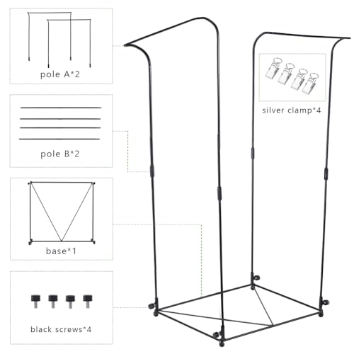 Trash Bag Holder, Metal Garbage Bag Holder, 30-45 Gallon Portable Trash Bag Holder Stand, Multi-use Leaf Bag Holder for Yard, Camping, Party, Wedding - color: BlackA-1PC
