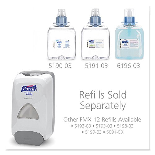 PURELL FMX-12 Push-Style Hand Sanitizer Foam Dispenser, Dove Grey, for 1200 mL PURELL FMX-12 Hand Sanitizer Foam Refill (Pack of 1) - 5120-06 - size: 1 Count (Pack of 1)
