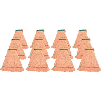 Genuine Joe MOR1BCT Med Blend Narrow Band Wet Mop, 12/CT, Orange