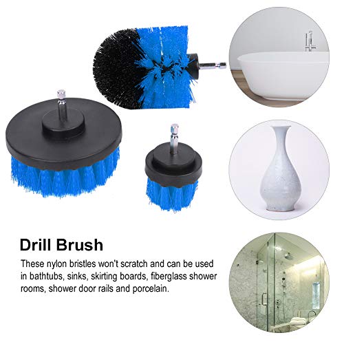 Drill Brush Set, 3Pcs Car Washing and Detailing Power Scrubber Brush Electric Drill Kit for Bathroom Surfacess, Grout, Floor, Tub, Shower, Tile, Corners, Kitchen