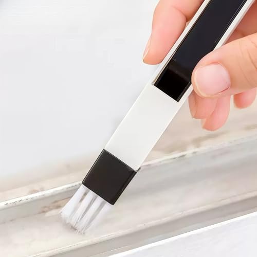 Versatile Window Slot Cleaning Brush, 2 in 1 Groove Gap Cleaning Brush Broom for Keyboard Drawer Cabinet Door Lamp Groove