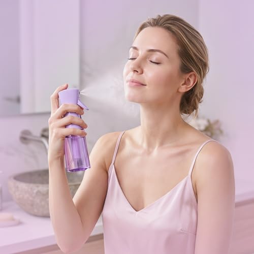 Spray Bottle For Hair,Continuous Spray Bottle, Empty Spray Bottles – Recycled Hair Misting Sprayer for Styling, Cleaning, Plants, Barbers (Purple) - color: Purple