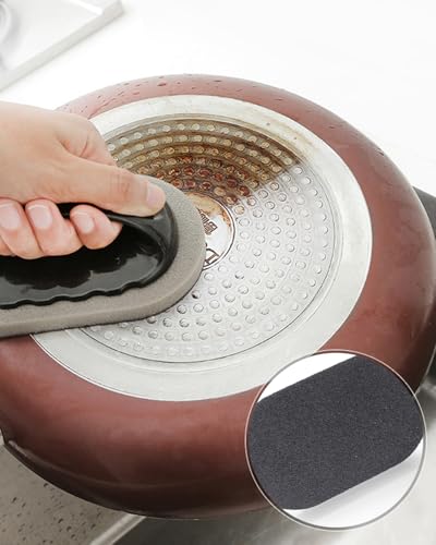 Handled Scrubber Set for Kitchen – Non-Scratch Cleaning Pads for Bathtub, Sink, Shower Tile, and Pool Steps, Reusable Sponges for Easy Scrubbing and Soap Scum Removal