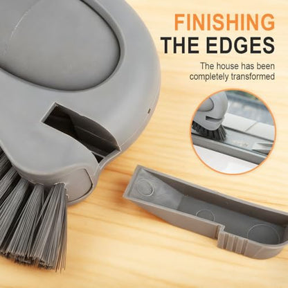 2 in 1 Groove Cleaning Brush with Air-Blowing, Window Track Cleaning Tools, Multifunction Window Track Cleaner with Hard Bristle Scraper, Crevice Brush for Sliding Door Track, Window Seal, Sill (1PC) - color: 1pc