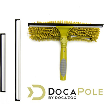 DOCA Telescoping Pole 7-30 Ft - Extension Pole for Cleaning, Feather Duster, Window Washing Kit, Paint Roller, Window Squeegee - High Reach Extendable Kit for Indoor & Outdoor - Squeegee Scrubber - size: 30 Ft, style: Squeegee Scrubber