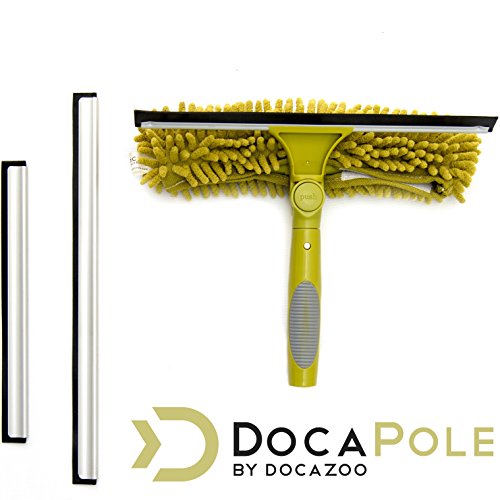 DOCA Telescoping Pole 7-30 Ft - Extension Pole for Cleaning, Feather Duster, Window Washing Kit, Paint Roller, Window Squeegee - High Reach Extendable Kit for Indoor & Outdoor - Squeegee Scrubber - size: 30 Ft, style: Squeegee Scrubber