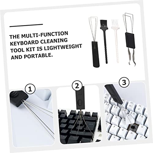 Hemoton 2sets Keyboard Cleaning Kit with Keycap Pullers Multi-Function Portable Dust Removal Tool for Lightweight Brush for Electronics and Circuit Boards Cleaning