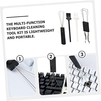 Hemoton 2sets Keyboard Cleaning Kit with Keycap Pullers Multi-Function Portable Dust Removal Tool for Lightweight Brush for Electronics and Circuit Boards Cleaning