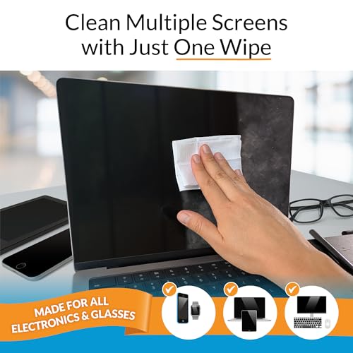 iCloth Large Screen Cleaning Wipes for Electronics, Lint-Free and Streak-Free, Fast-Drying, Removes Dust, Fingerprints, and Smudges (100 Wipes) - size: 1 Count (Pack of 100)