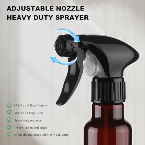 Spray Bottles 4oz/120ml Plastic Small Spray Bottle for Hair Mist/Stream Spraying Heavy Duty Empty Water Spray Bottles for Cleaning Solutions, Plants 2 Pack (Brown) - color: Brown
