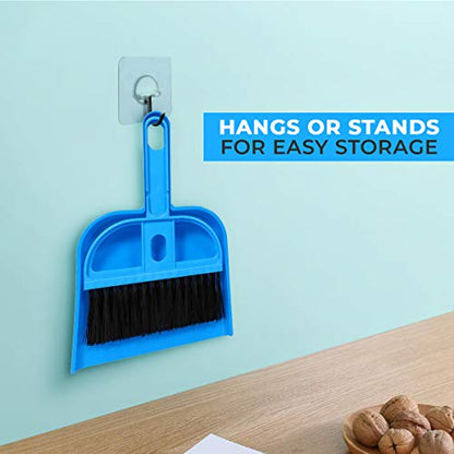 Mini Broom and Dustpan Set - Compact Cleaning Kit for Home, Car, Camping, Small Spaces, Pet Cleanup, and Travel - Durable Small Broom and Dustpan Set Mini - Mint Green Broom - color: Mint Green