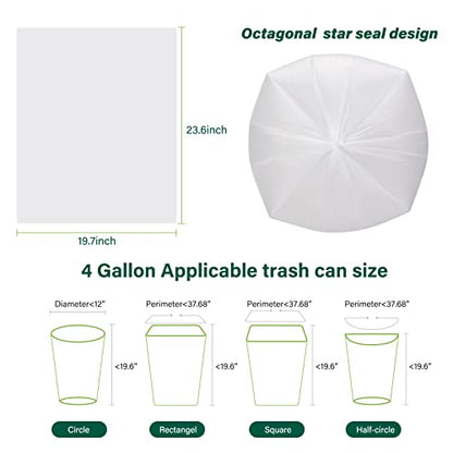 Inwaysin 4-6 Gallon Small Trash Bags Biodegradable 180 Counts, Ultra Thick & Strong 4 Gallon Trash Bag, Unscented Small Garbage Bags, Easy Tearing Waste Basket Liners for Bathroom, Bedroom, Office - style: 4 Gallon 180 Counts