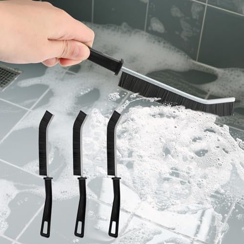 3pcs Crevice Cleaning Brush Set,Hard Bristle Scrub Brushes Tools, Multifunctional Grout Brush for Home, Bathroom, Ktichen, Window and Corners - color: 3pcs