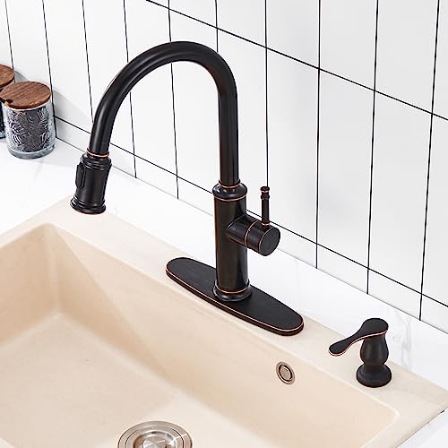 GAGALIFE Kitchen Sink Soap Dispenser Oil Rubbed Bronze, Built in Soap Dispenser with 17 OZ Bottle, Refill from The Top, Liquid Dispenser for Kitchen Sink - color: Oil-rubbed Bronze, size: with Bottle