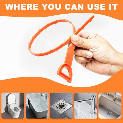 Drain Clog Remover, Effective Drain Snake Hair Drain Clog Remover, Ideal Drain Cleaner For Sinks, Showers, And Tubs - Flexible And Durable 6Pack 20inch Length For Easy Use. - style: Drain Snake 6pcs