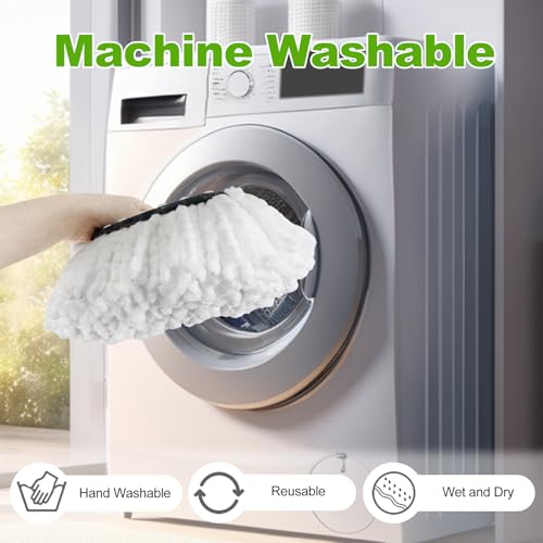 Mop Heads Replacements for O Cedar,Mop Replace Head for Ocedar Easywring 1 Tank,Include 3 Spin Mop Replacement Head 1 Scrub Brush and 1 Mop Base Deep Cleaning & Machine Washable - color: White