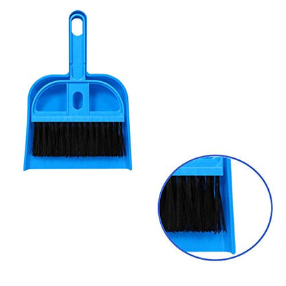 Mini Dustpan and Broom Set 1 Pcs Dustpan Brush Set Portable Plastic Brush Set (Blue) Used for Tool Brush Keyboard Home Kitchen Sweeper Table Desk Office