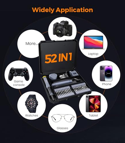 [Updated] Wesdut 52 in 1 Precision Screwdriver Set, [Super Durable] S2 Alloy Magnetic Screwdriver Repair Kit, Portable Mini Electronics Repair Tool for Phone Laptop PC Xbox Switch Watch Eyeglasses - style: 52in1-orange