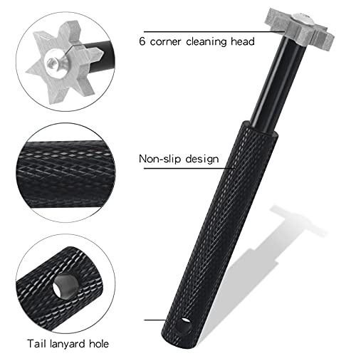 VIPMOON Golf Club Cleaner Kit, 2 Pcs Groove Sharpener Regrooving Tool and 1 Pcs Retractable Club Cleaner Brush, Portable Groove Sharpener Tool for All Golf Irons for Men - color: Black