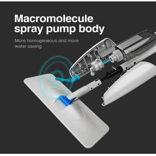 Mop and Bucket Set for Floor Cleaning – Microfiber Spray Mop with Reusable Pads, Self-Wringing Spin Mop for Hardwood Floors, Tile, Laminate – Complete Home Cleaning Kit with 360° Rotation