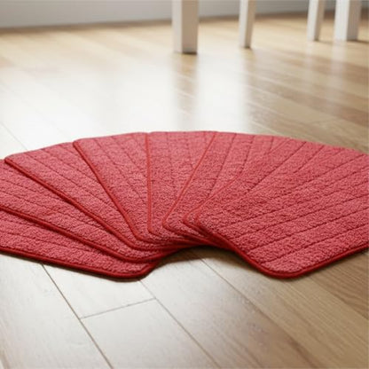 Microfiber Replacement Mop Pad, 18 x 6 Wet & Dry Home & Commercial Cleaning Refills, Reusable Floor Mop Pads, 6 Pack (Red)… - color: Red