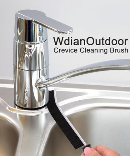 Crevice Cleaning Brush, Heavy-Duty Bristle Brushes for Compact Space Cleaning, Slim Gap Scrubbing Tool, Perfect for Kitchen Surfaces, Window Tracks, Bathroom Tiles & Faucets (BK 6 Pcs)