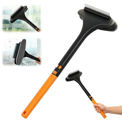 Window Screen Cleaning Brush,2-in-1 Multi-Purpose Cleaning Brush Efficient Cleaning,Window Screen Cleaner Tool with Squeegee,Mesh Cleaner Brush for Patio,Door,Porch Screens(Yellow Green) - color: Yellow Green