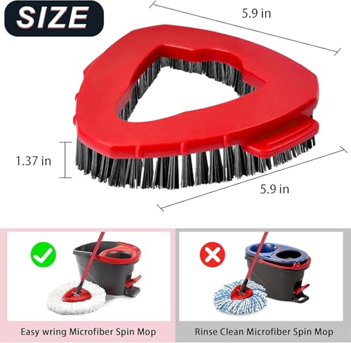 Scrub Brush, 2 Pcs Spin Mop Scrub Brush Head Compatible for O Cedar EasyWring 1-Tank System, Hard Bristle Cleaning Brush for Bathroom, Kitchen, Tub and Tile (2pack Brush) - size: 2pack brush