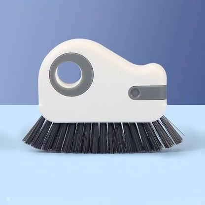 2 in 1 Groove Cleaning Brush, Multifunction Window Track Cleaning Tools with Hard Bristle and Hidden Scraper, Crevice Brush for Sliding Door Track, Window Seal, Sill (Gray) - color: Gray
