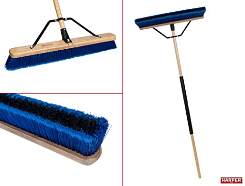 Harper 20201044 24 in. Indoor/Outdoor Dry All-Purpose Push Broom with Dual Bristles, for Dust, Gravel, Debris - style: All-Purpose Multi-Surface Push Broom