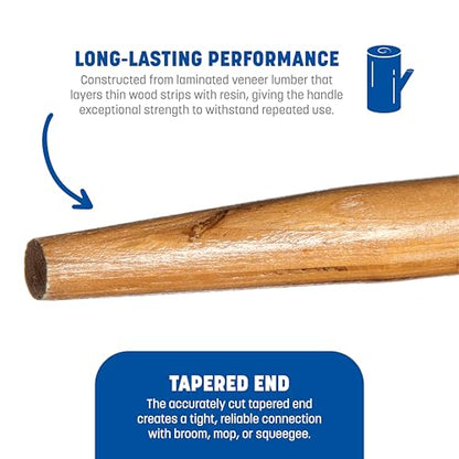 SPARTA Flo-Pac Tapered Mop Handle, Broom Handle with Wood Handle for Cleaning, 61.1 X 1.1 Inches, Tan, (Pack of 12)