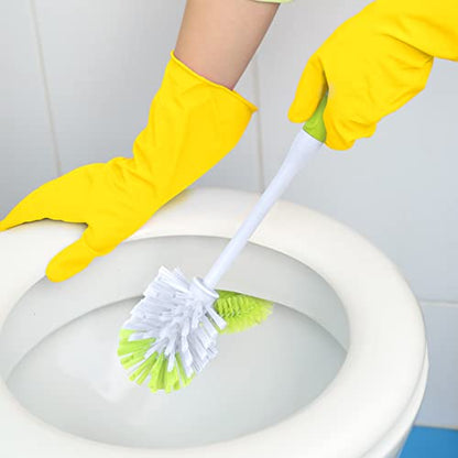 Pine-Sol Toilet Bowl Cleaner Brush with Holder | Heavy Duty Cleaning Wand with Under The Rim Scrubber, Non-Slip Handle, Storage Caddy | Bathroom Supplies, Yellow, Green (Pack of 6) - size: (Pack of 6)